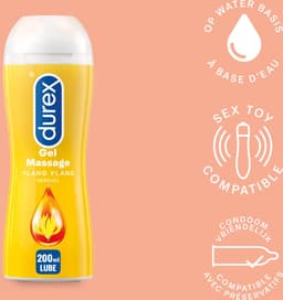 Durex - 3 Glijmiddelen Waterbasis - Play Massage 2/1 Sensitive 200ML - Play Sensitive Gel 100ML - Crazy Cherry 100ML — thumbnail 2