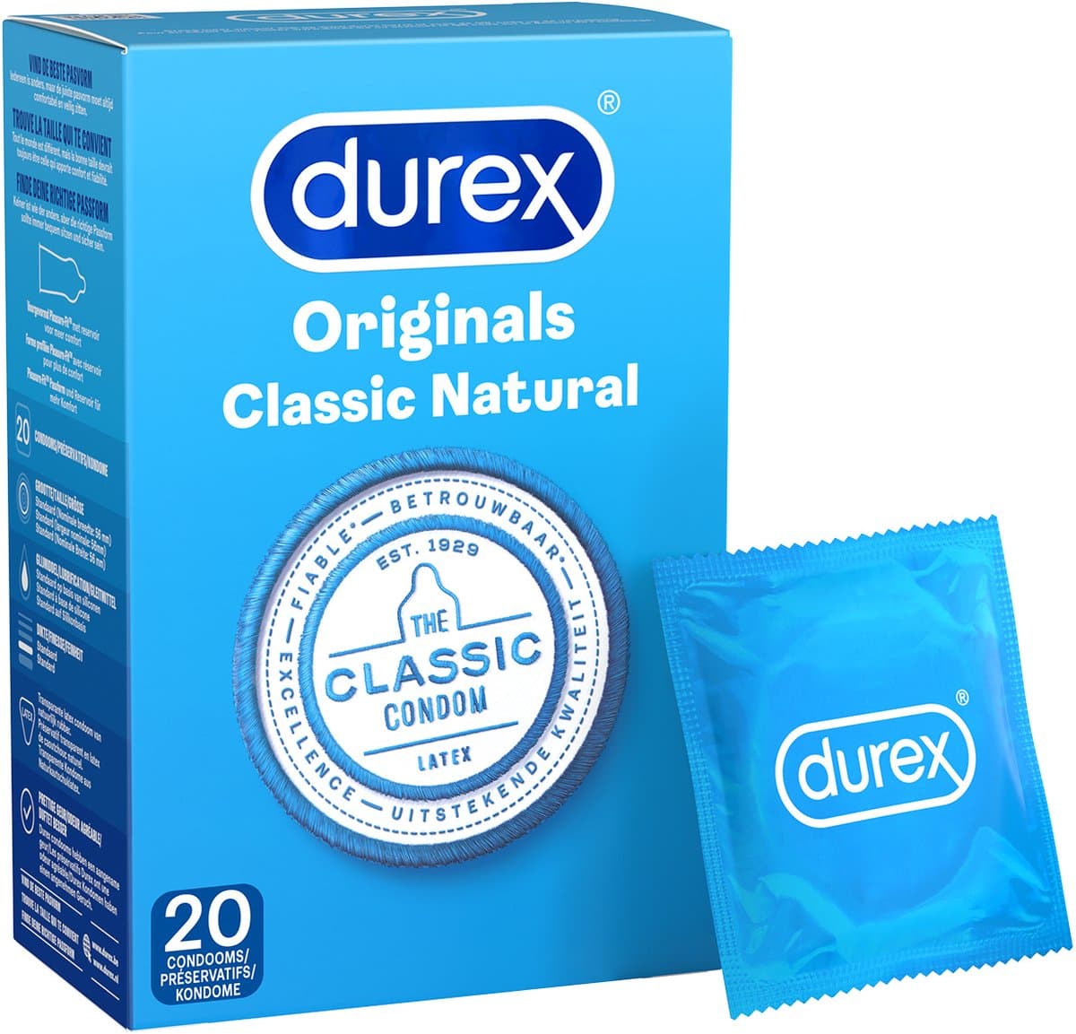 Durex Condooms Classic Natural 20st - 5 Stuks - Voordeelverpakking — afbeelding 1
