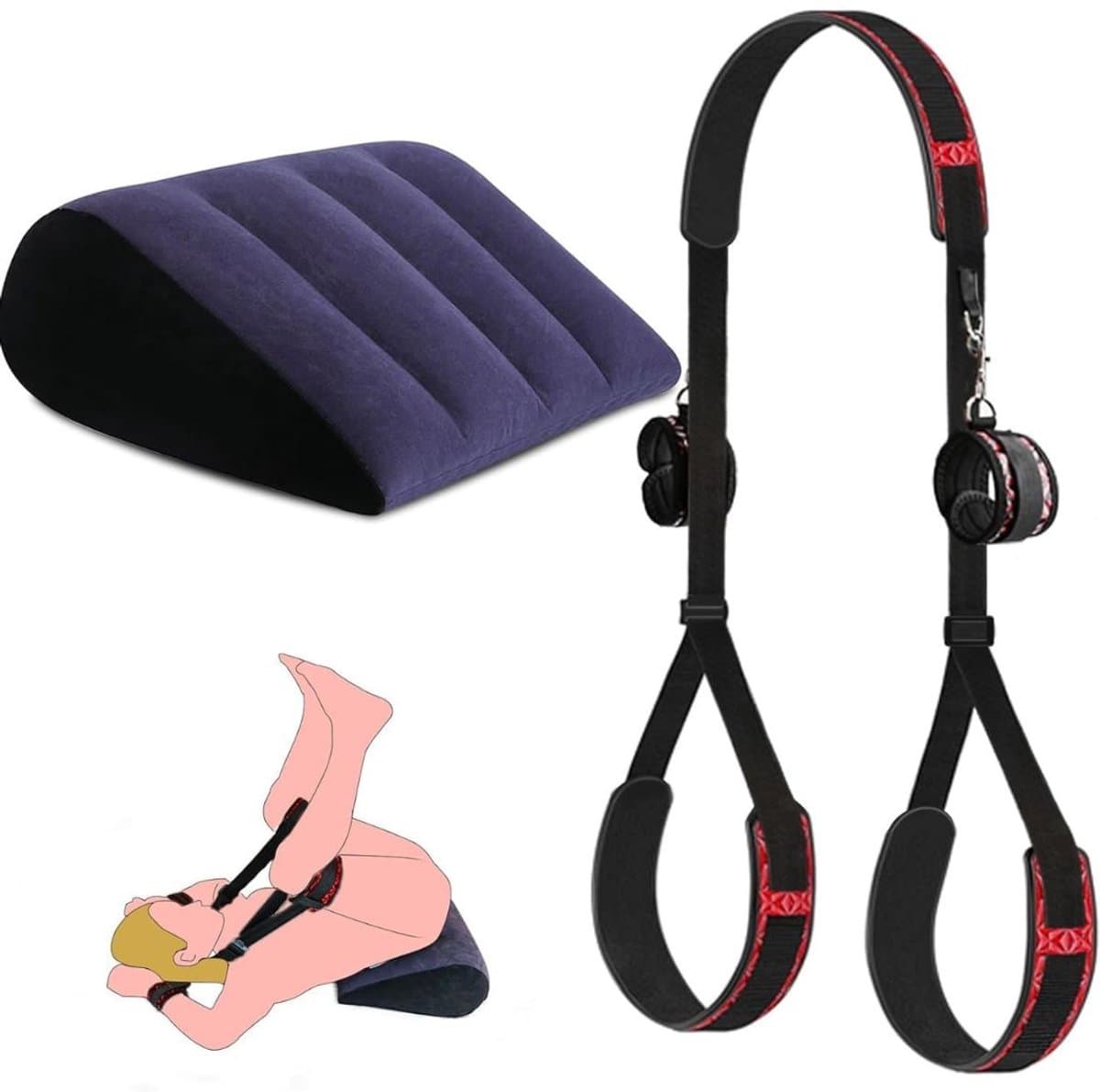 Sex Kussen - Meubel - Stoel voor Mannen & Vrouwen - BDSM - Rood en Zwart — afbeelding 1