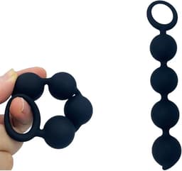 Anaal ketting - Anal Beads - Anaal Ballen - Anale Kralen - Anaal Plug - Anaal stimulator - Buttplugs - Zwart - 15 CM — thumbnail 5