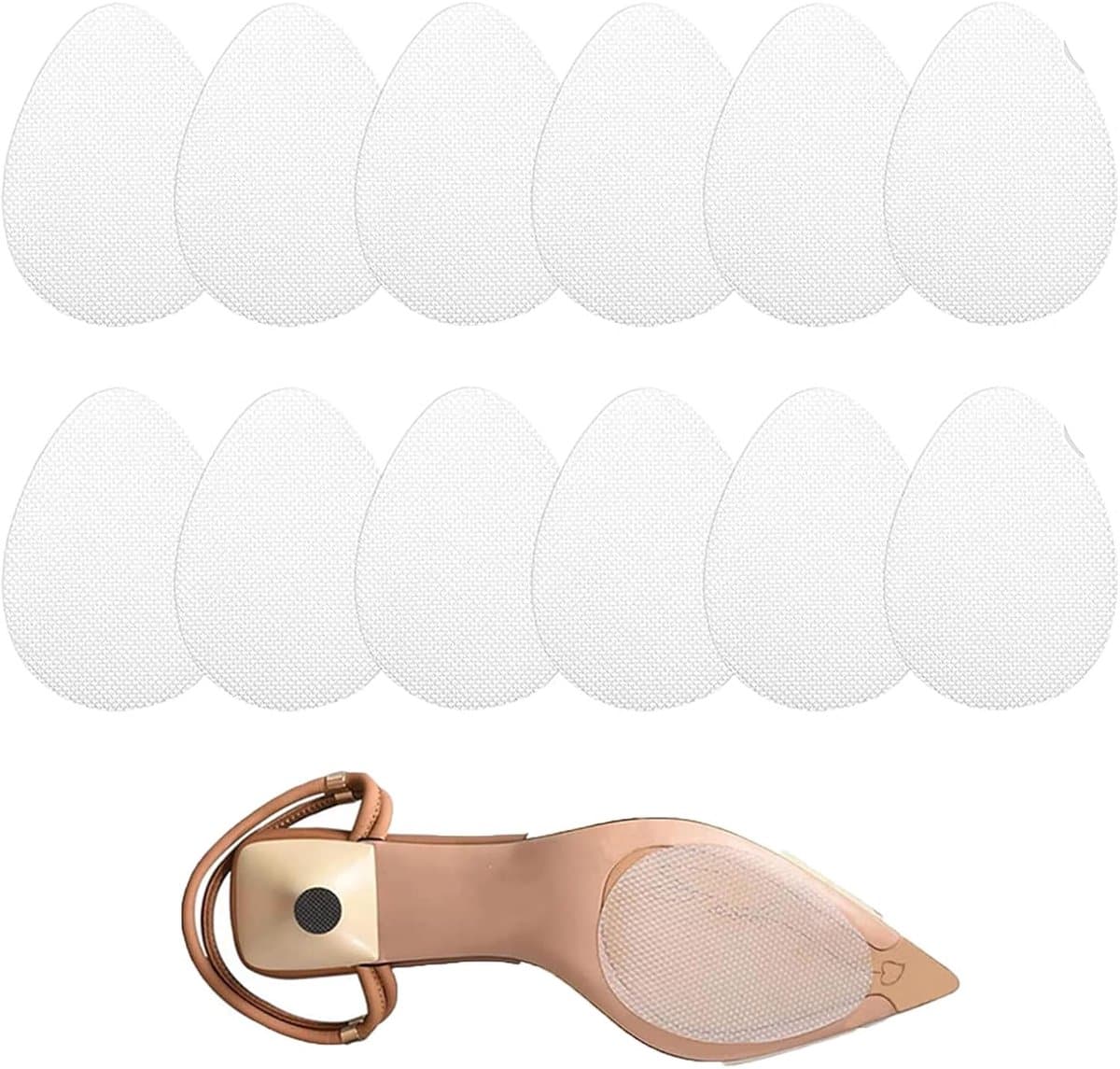 12 stuks antislip handgrepen voor schoenen, zoolbescherming, zelfklevende rubberen pads voor de hiel, stickers voor geluidsreductie, hoge hakken, 9 x 6,5 cm — afbeelding 1