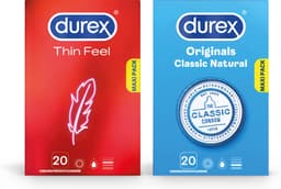 Durex - 40 stuks Condooms - Thin Feel 1x20 stuks - Classic Natural 1x20 stuks - Voordeelverpakking — thumbnail 1