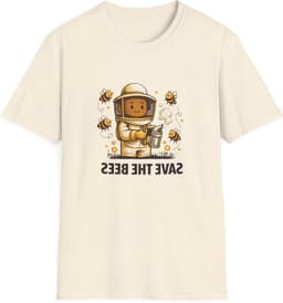 Imker T-shirt - Bijen Illustratie - Bijenhouders Cadeau - Save The Bees - Uniseks Volwassen - Amber Zwart — thumbnail 1