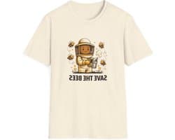 Imker T-shirt - Bijen Illustratie - Bijenhouders Cadeau - Save The Bees - Uniseks Volwassen - Amber Zwart