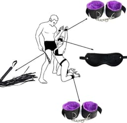 Oneay BDSM Extreme Bondage Set - 17 Delig -SM Handboeien - Dildo - Zweep / Anale plug / Tepelklemmen - Sex Toys voor Koppels - Seksspeeltjes voor mannen en vrouwen - Sex Pakket en Toys - rood — thumbnail 2