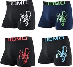 4-Pack Boxershorts Heren Katoen met Leuke Print - Comfortabele Zomer Ondergoed — thumbnail 1