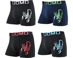 4-Pack Boxershorts Heren Katoen met Leuke Print - Comfortabele Zomer Ondergoed