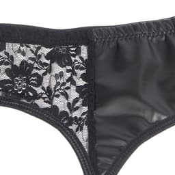 Zeloria Jarretel Set met Kant & PU Leer – Inclusief Slip – Zwart – L – Exclusief Kousen — thumbnail 3