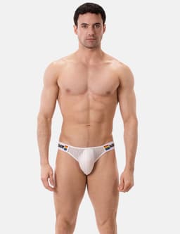 Barcode Berlin Pride Brief Regiro White - MAAT L - Erotisch Heren Ondergoed - Slip voor Man - Sexy mannen Slip — thumbnail 2
