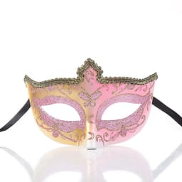 Gemaskerd bal kant masker taart helft gezicht dames dragen masker, 1 stuk, roze — thumbnail 1