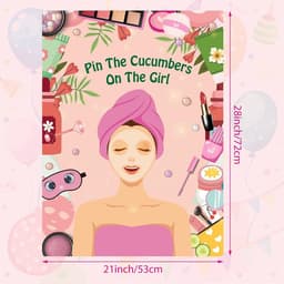 Ronte - Feestspel voor meisjesfeest, Poster Pin The Cucumber on The Girl, Make-up, Logeerpartij, Slaapfeestje, Feestartikelen voor vrouwen. — thumbnail 2