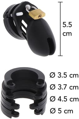 Hidden Desire - Extreme Chastity Cock Cage Silicone Size S Black — thumbnail 4