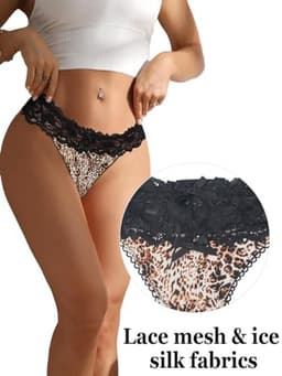 comeondear Strings voor Dames Sexy Kanten String Ademende Lage Slipjes voor Dames Stretch Slipjes Grote Maten Damesondergoed Damesslipjes Damesonderbroek Panties Underwear — thumbnail 3