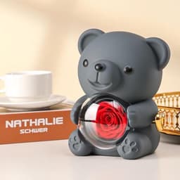 Romantische teddybeer met roos en verborgen sieradendoosje - uniek cadeau voor haar - Valentijnsdag, Moederdag, bruiloften en jubilea — thumbnail 5