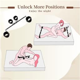 Oneay BDSM Spreidstang met Hand- en Enkelboeien – Afneembare en Verstelbare Bondage Stang – Voor SM-Spelletjes, Stellen en Volwassenen – 63 cm — thumbnail 4