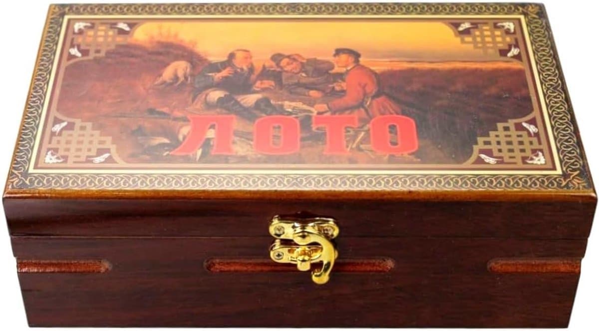 Russisch Loto Spel in Houten Kist — afbeelding 1