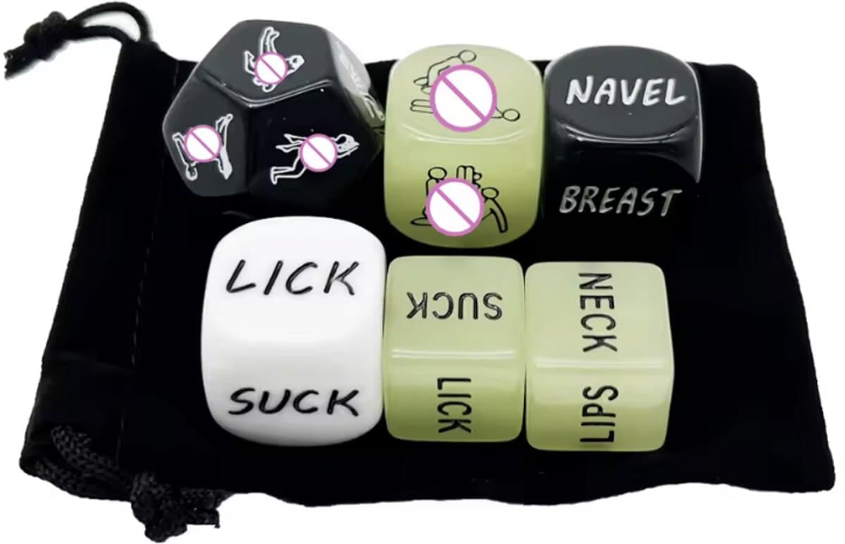 CHPN - Erotische Dobbelstenen Deluxe - Sex dobbelstenen - Dobbelstenen set met standjes - Voorspel - Erotiek - Glow in the Dark - 36 opties - Cadeau — afbeelding 1