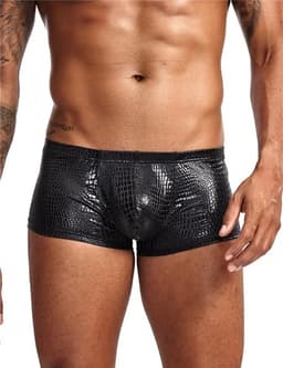 Zwarte Heren Boxershort met Slangenprint – Sexy Stretch Boxer met Korte Pijpen - Maat M — thumbnail 4