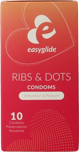 EasyGlide - Ribs and Dots Condooms - Condooms met Glijmiddel - 10 stuks — thumbnail 5