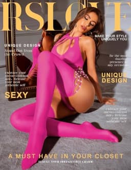 merkloos Dames bodystocking met strass, roze netstof lingerie set — thumbnail 3