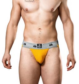 MM Sports Original Edition Swimmer/Jogger Jockstrap 2 inch Yellow - MAAT XL - Heren Ondergoed - Jockstrap voor Man - Mannen Jock — thumbnail 3