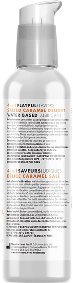 Swiss Navy - 4 in 1 Playful Flavors - Likbaar en Verwarmend Glijmiddel en Massage - Salted Caramel Delight — thumbnail 4