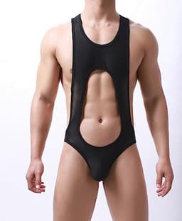 Heren Ronde Hals Jockstrap Bodysuit Sexy Uitgesneden Jumpsuit — thumbnail 4