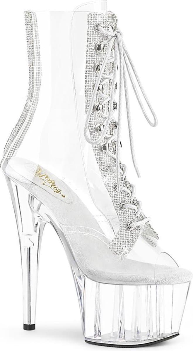 Pleaser - ADORE-1021C-2 Plateau Laarzen, Paaldans schoenen - Paaldans schoenen - 36 Shoes - Transparant — afbeelding 1