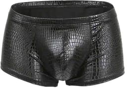 Zwarte Heren Boxershort met Slangenprint – Sexy Stretch Boxer met Korte Pijpen - Maat M — thumbnail 2
