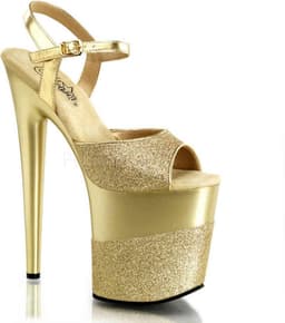 Pleaser - FLAMINGO-809-2G Sandaal met enkelband, Paaldans schoenen - Paaldans schoenen - 36 Shoes - Goudkleurig — thumbnail 1