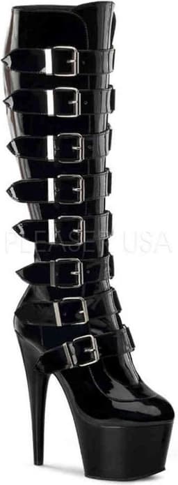 Pleaser Kniehoge laarzen -37 Shoes- ADORE-2043 US 7 Zwart — thumbnail 1