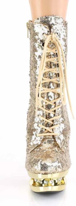 Pleaser - BLONDIE-R-1020 Plateau Laarzen, Paaldans schoenen - Paaldans schoenen - 35 Shoes - Goudkleurig — thumbnail 2