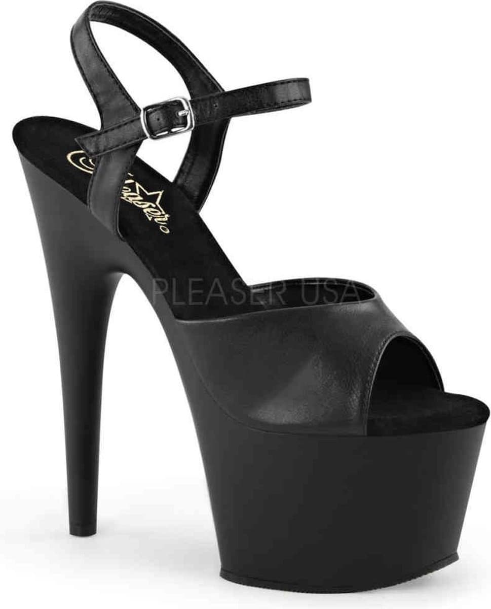 Pleaser - ADORE-709 Sandaal met enkelband, Paaldans schoenen - Paaldans schoenen - 36 Shoes - Zwart — afbeelding 1