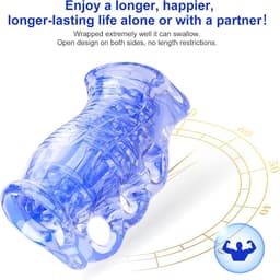 DOWO® - Hand Tool Masturbator - Pocket Pussy - Masturbator voor Man - Masturbator voor Man – Super Stroker - Masturbator - Sex Toys voor Mannen - Siliconen – Blauw/Transparant — thumbnail 3