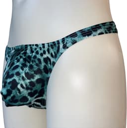 LekkerStout Heren Luipaard String - Turquoise - Sexy Herenondergoed | XL | ( LS248 ) — thumbnail 4