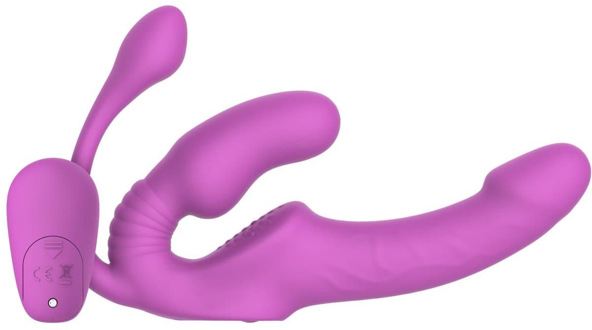 Teazers – Strapless Strap-On met Anaal Plug – Pink — afbeelding 1