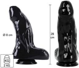 Extra Grote Realistische Dildo - Entreme Thickly XL dildo -Anaal-Vaginale Stimulator, Realistische Dildo met Zuignap - Grote Zwarte Dildo 28 Cm. - Anaal Dildo Zwart - Extra Grote Dildo Met Diameter 8 m. — thumbnail 5