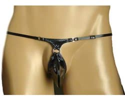 BamBella ® - String - Maat S/M - Zwart SM kleding BDSM erotische heren kleding ondergoed lingerie onderbroek zwart