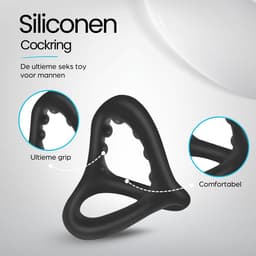 Ivy Lux Cockring Siliconen - Penisring set voor mannen - Waterdicht en Wasbaar - 6 Verschillende Maten - Inclusief 6 ringen in de kleuren zwart en rood — thumbnail 3