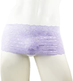 BamBella® Slip Paars lila open kruis kant voor mannen - L/XL - doorzichtig Erotische onderbroek Sexy Lingerie Heren - Zwart mannen ondergoed slip — thumbnail 5