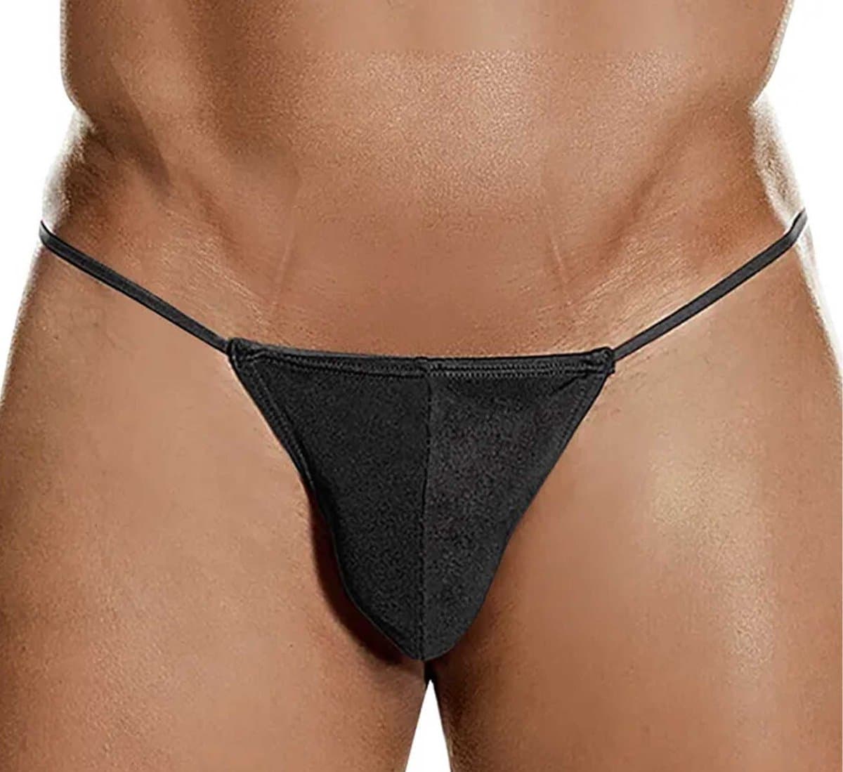 Heren String - Zwart - Mannen Lingerie - Seks Ondergoed - One Size Onderbroek — afbeelding 1