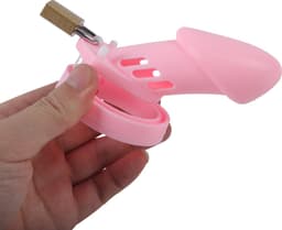 Banoch | Cockcage Pink | siliconen | roze Chastity Cage met 5 ringen | small / medium — thumbnail 2