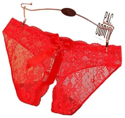 Erotische String Met Open Kruis & Strikje Sexy Slip/ Slipje I Sexy String I Erotisch Ondergoed I One Size I Rood — thumbnail 1
