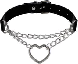 Choker ketting hart – Gothic PU-leer Halsketting – Verstelbaar – Geschikt voor 40 cm hals — thumbnail 2