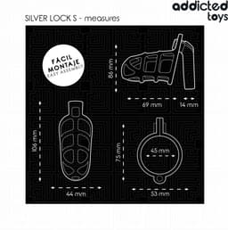 Addicted Toys Locked - Silver Lock Metal Penis Cage Size S — thumbnail 5