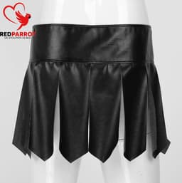 Lederen mini rok heren - Erotische lingerie mannen - Losse flappen - Maat S en M — thumbnail 4