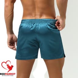 Satijnen Boxershort LatinLove | Heren Ondergoed | Heren lingerie | Uitdagende look | Blauw Groen — thumbnail 3