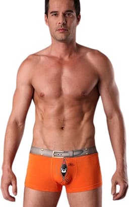 Grappige heren boxershort - Mannen ondergoed - Hilarisch - Leuke lingerie - Oranje - Cadeau - Kado — thumbnail 1