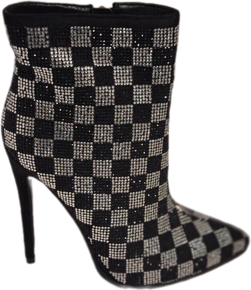 RUON- ENKELLAARSJE MET MARCESITEINLEG-NAALDHAK-BLACK-36 — afbeelding 1