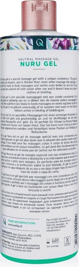 Exotiq - Nuru Gel - Massage Olie voor een Ontspannende Massage - Perfect voor Body to Body Massages - Eenvoudig af te Spoelen - 500 ml - Aqua — thumbnail 5